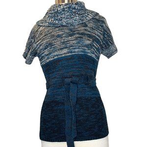 Style & Co Petite  Women's Pull Over Sweater Size P/P Short Sleeve Cow Neck Tie